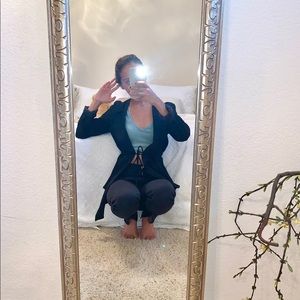 Zara draped tie-waist blazer - crepe material